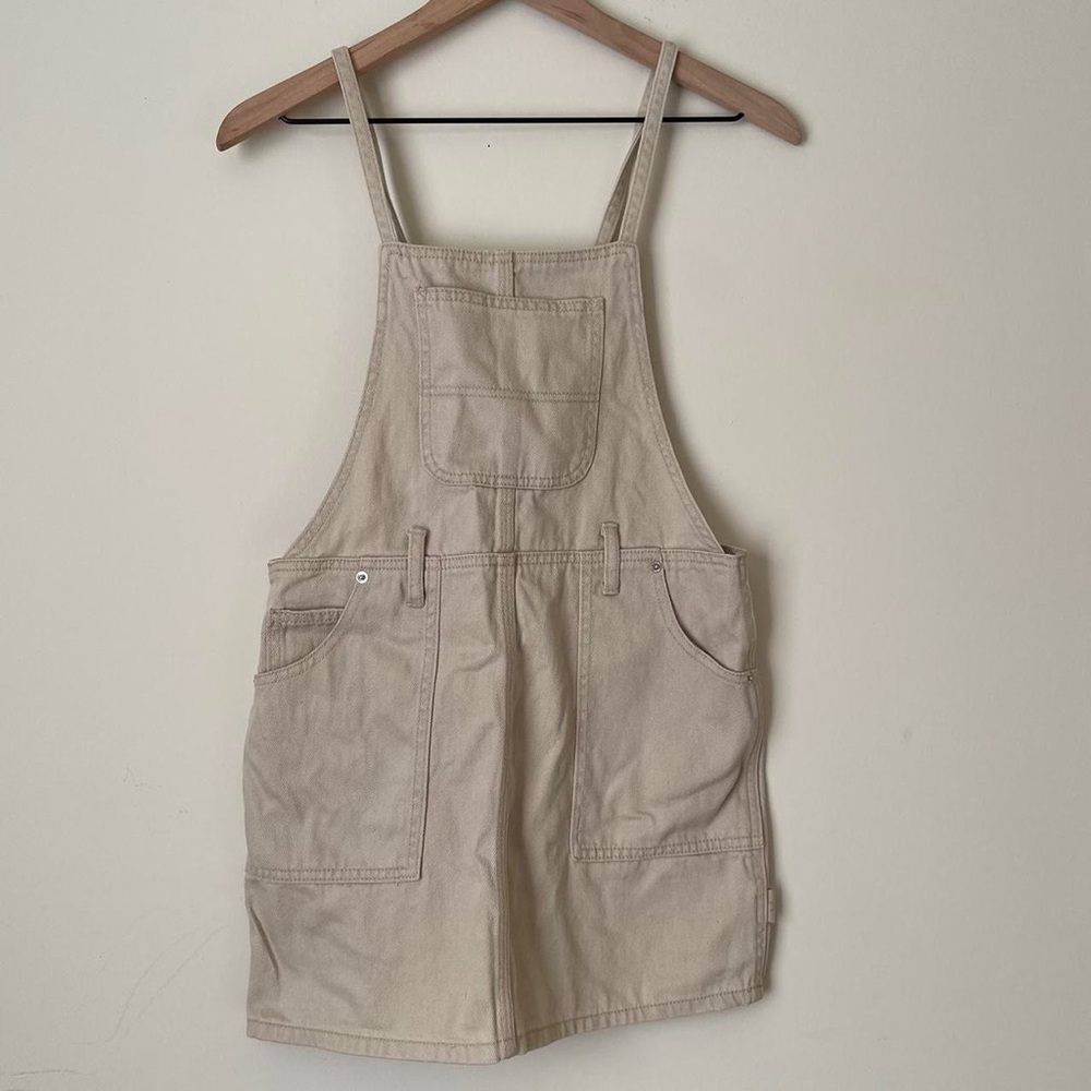 cream cargo overall dress